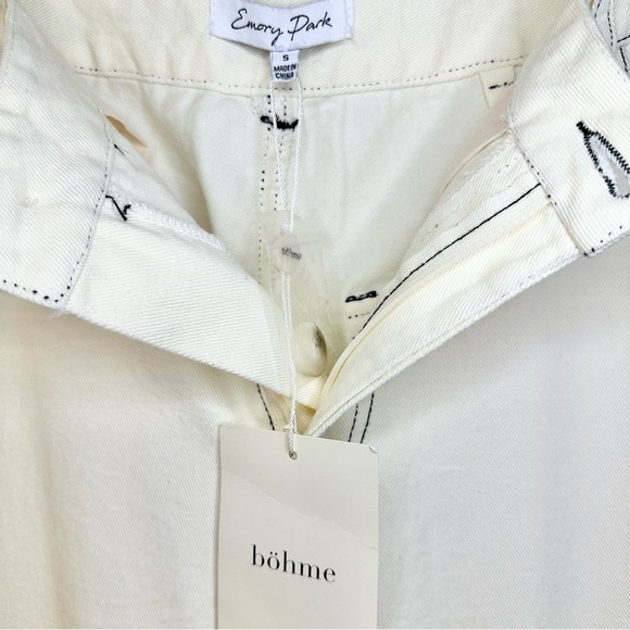 NWT Emory Park Bohme Ivory High Waisted Cargo Wide Leg Pants - Picture 4 of 8